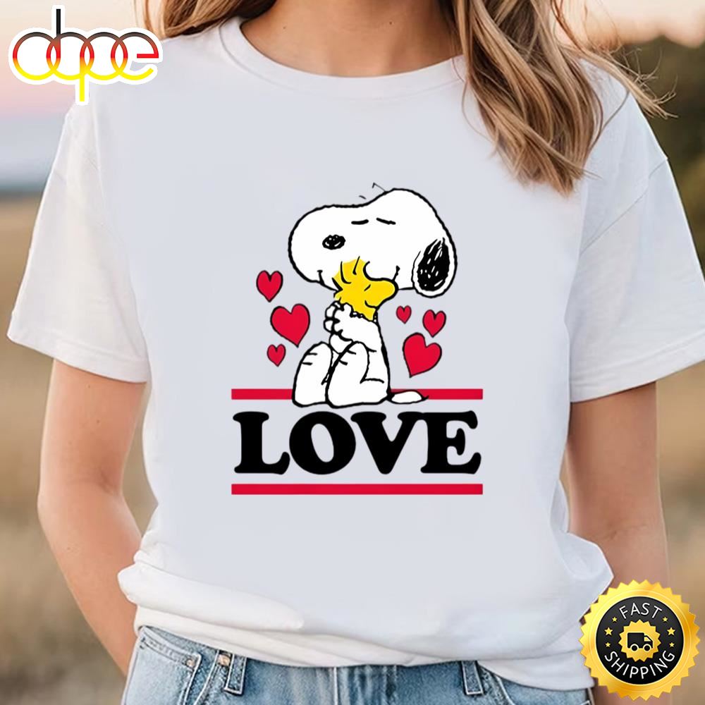 Snoopy And Woodstock Love T Shirt Valentine Meaning Holiday...
