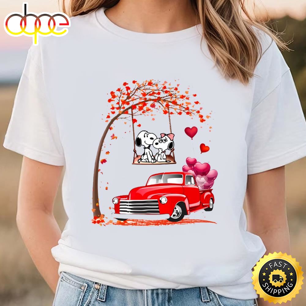 Snoopy Balloon Car Valentine T Shirt
