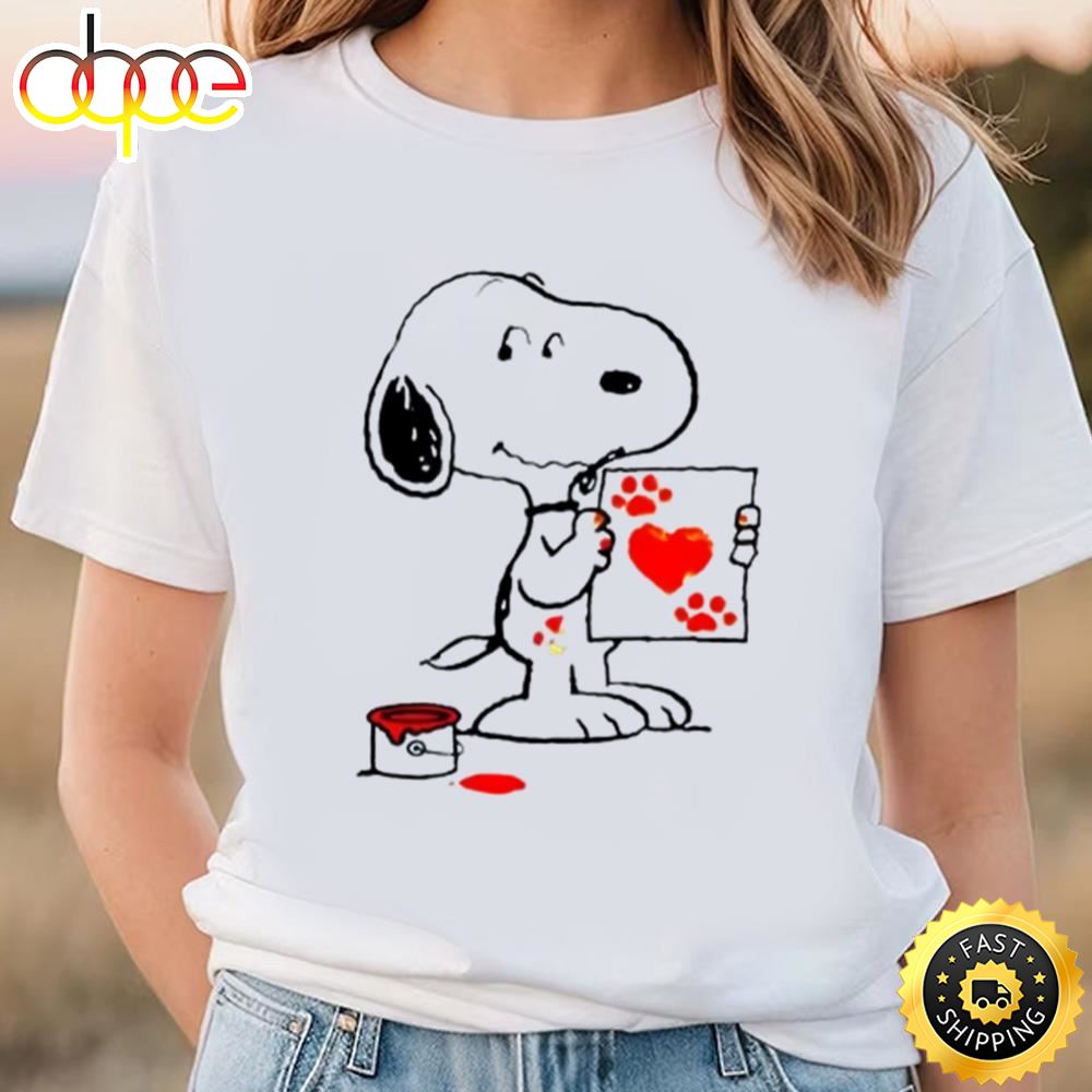 Snoopy Draw Love In Valentine Day Snoopy Valentine T Shirt