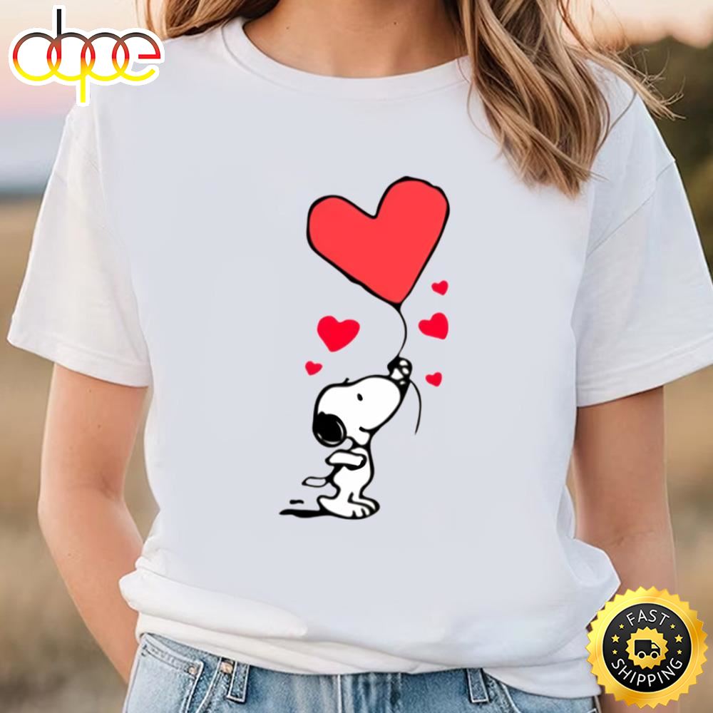 Snoopy Heart Valentine’s Day Balloon Snoopy Love Shirt