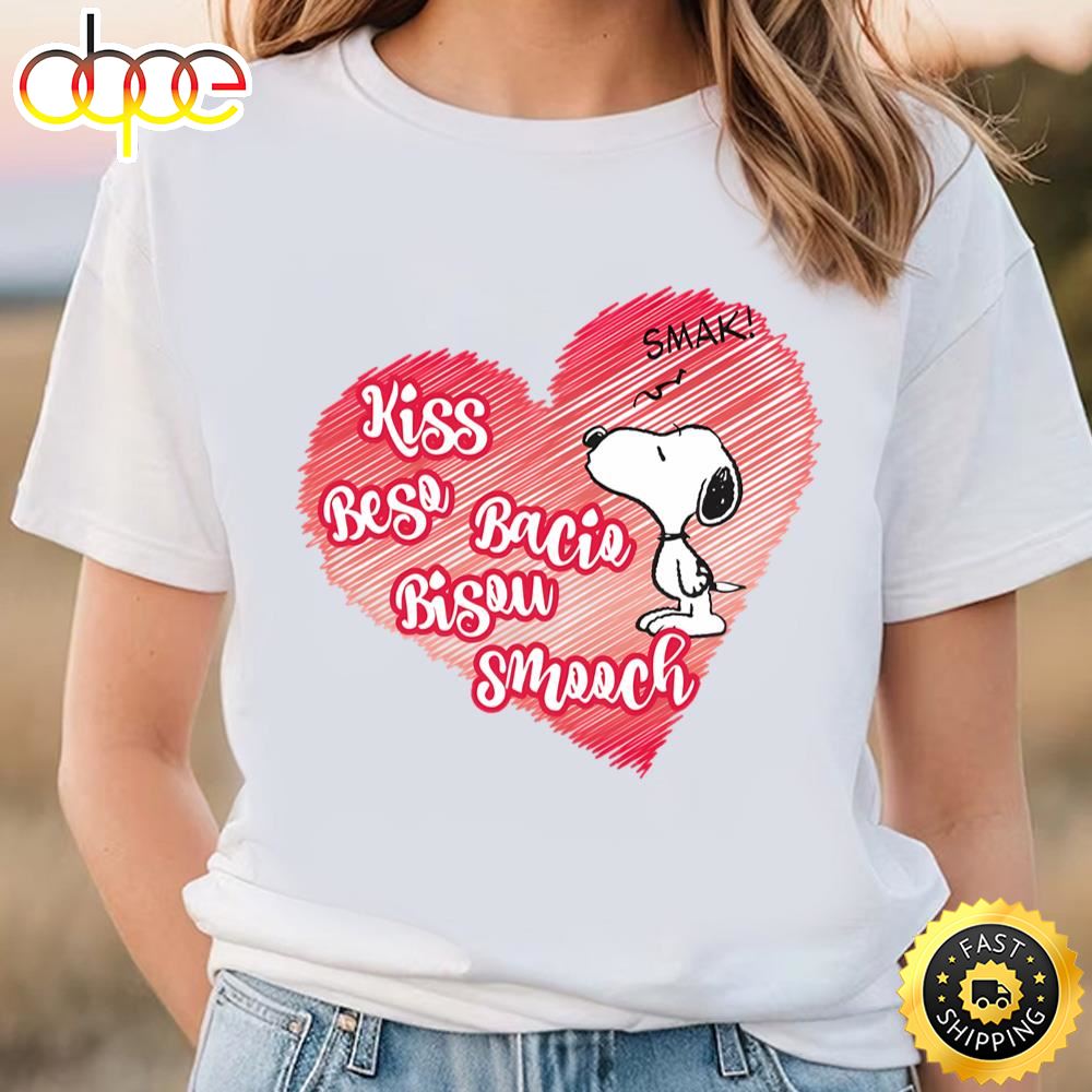 Snoopy Kisses Light Valentine T Shirt