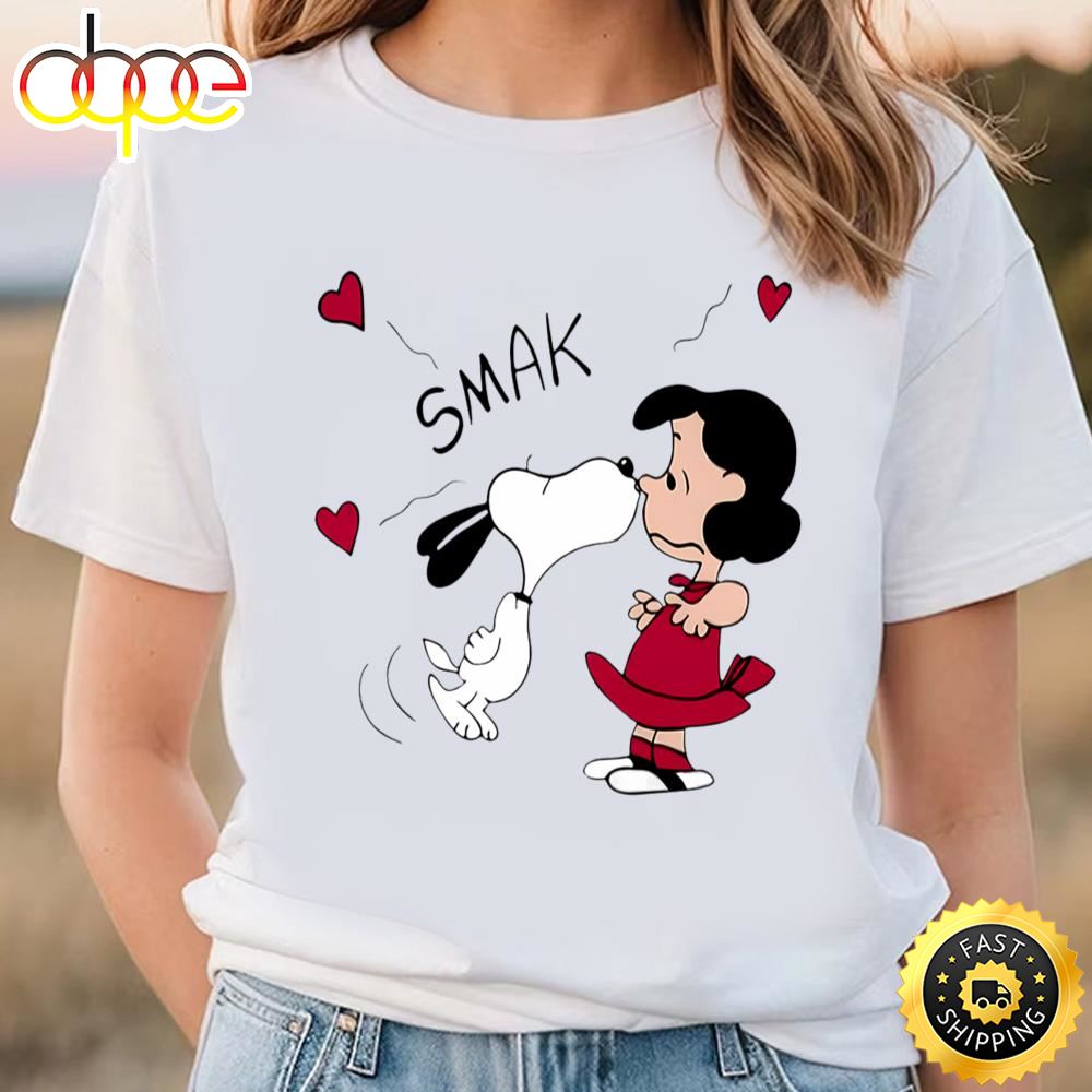 Snoopy Kissing Lucy Shirt, Peanuts Movie Valentine T Shirt