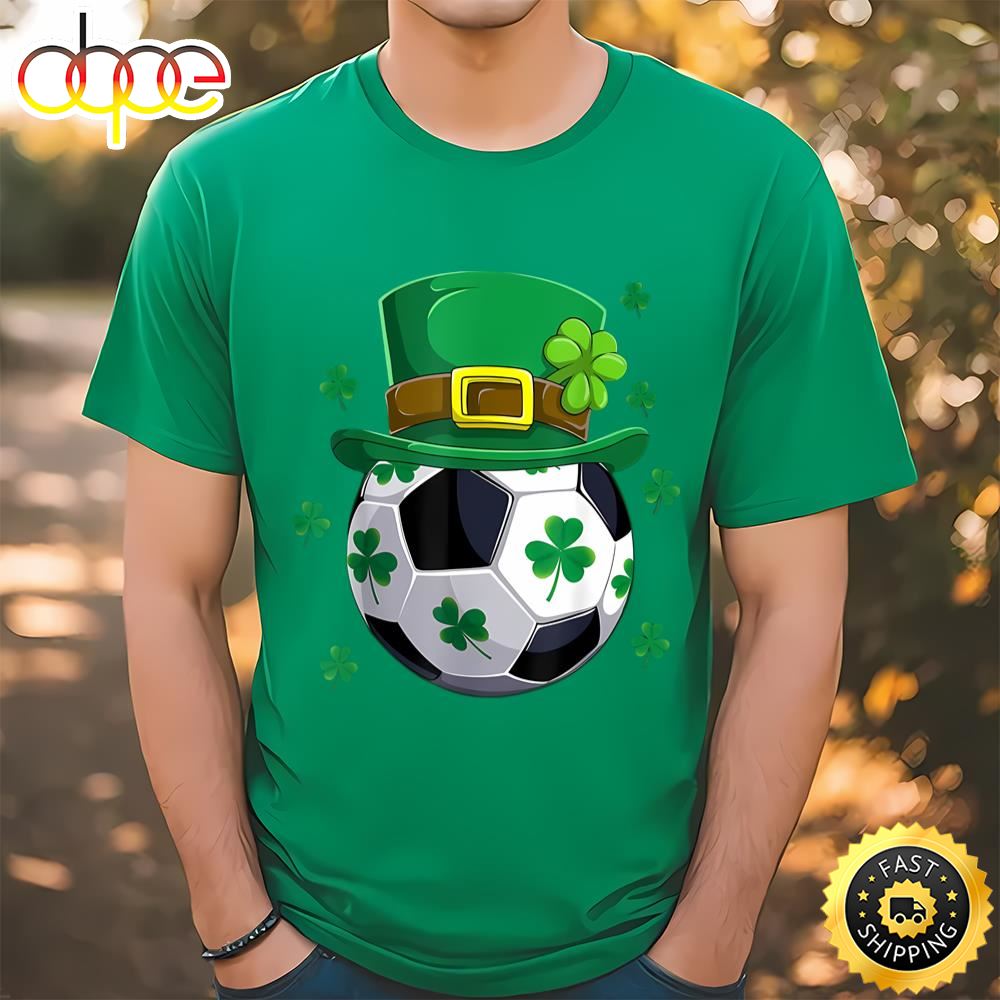 Soccer St Patricks Day Leprechaun Shamrock T Shirt Tshirt