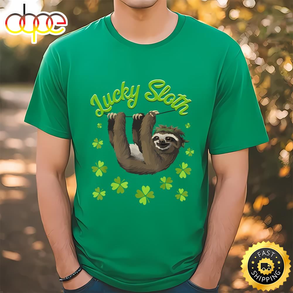 St. Patrick’s Day Lucky Sloth T Shirt Tee