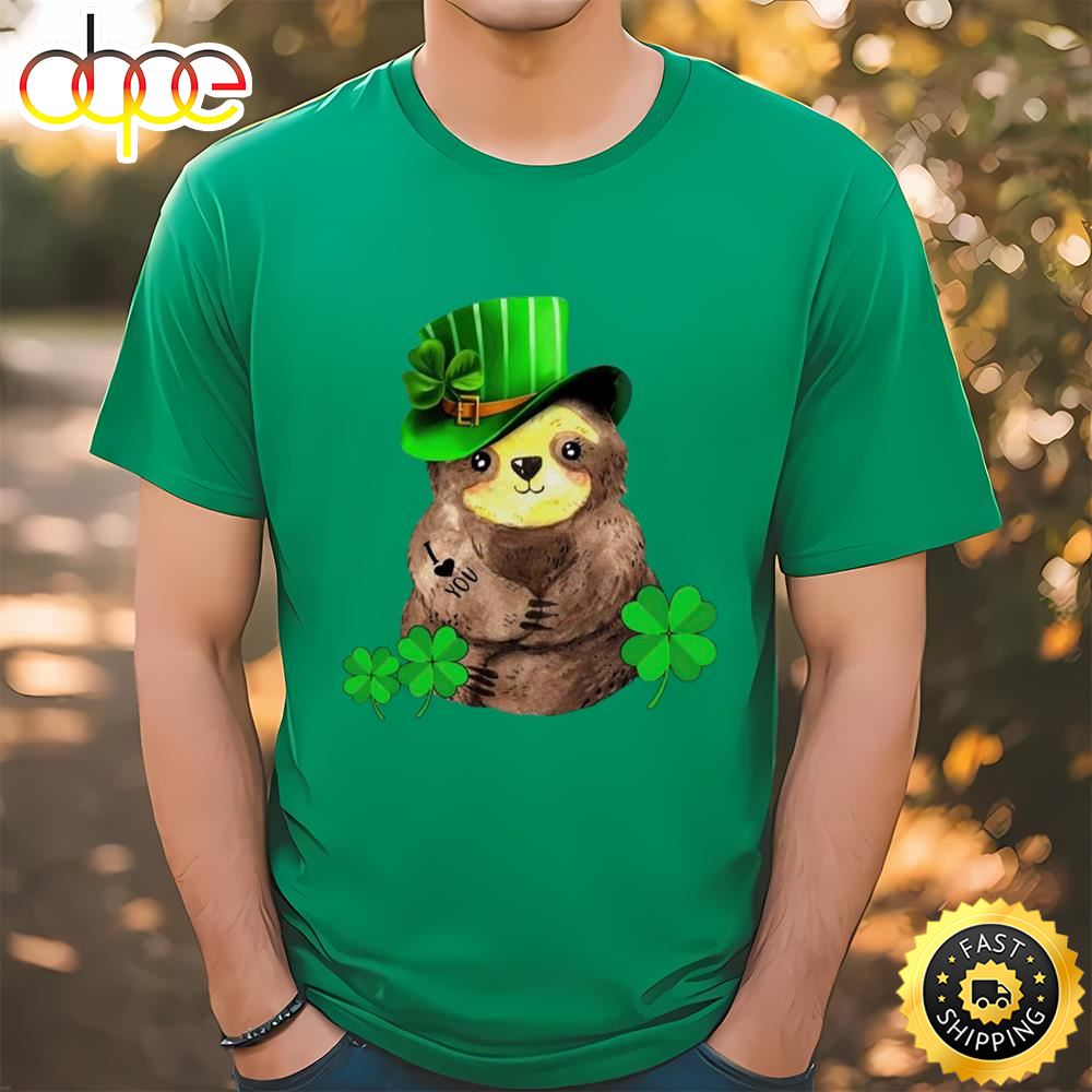 St Patrick’s Day Leprechaun Sloth I Love You Tattoo Shirt T Shirt