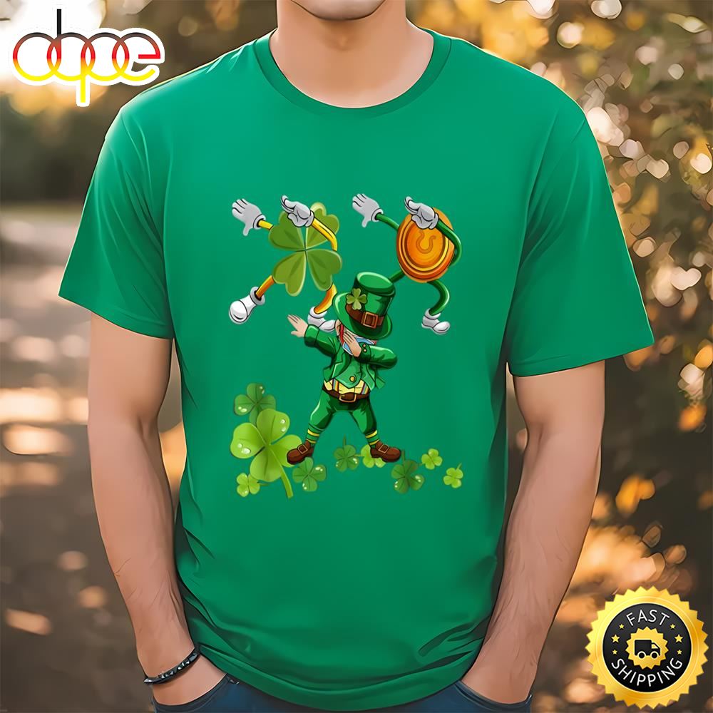 St Patricks Day Dabbing Leprechaun Mask Shamrock T Shirt T Shirt
