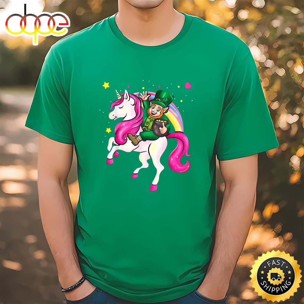 St Patricks Day Leprechaun Irish Unicorn Gift Shirt Tee