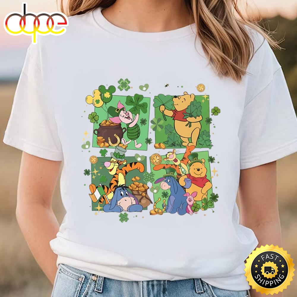 St Patricks Day Pooh And Friends Shirt, Winnie The Pooh Happy... T Shirt
