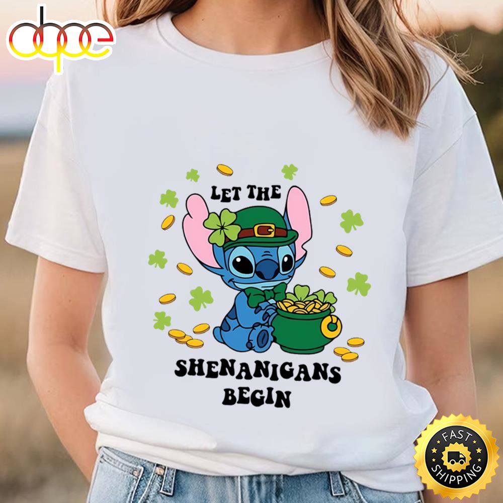 Stitch St. Patrick’s Day Let The Shenanigans Begin Shirt Tee