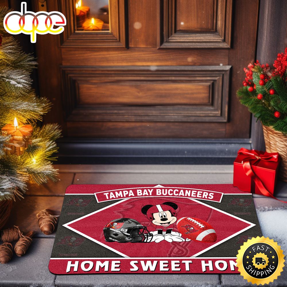 Tampa Bay Buccaneers Doormat Sport Team And Mickey Mouse NFL Doormat