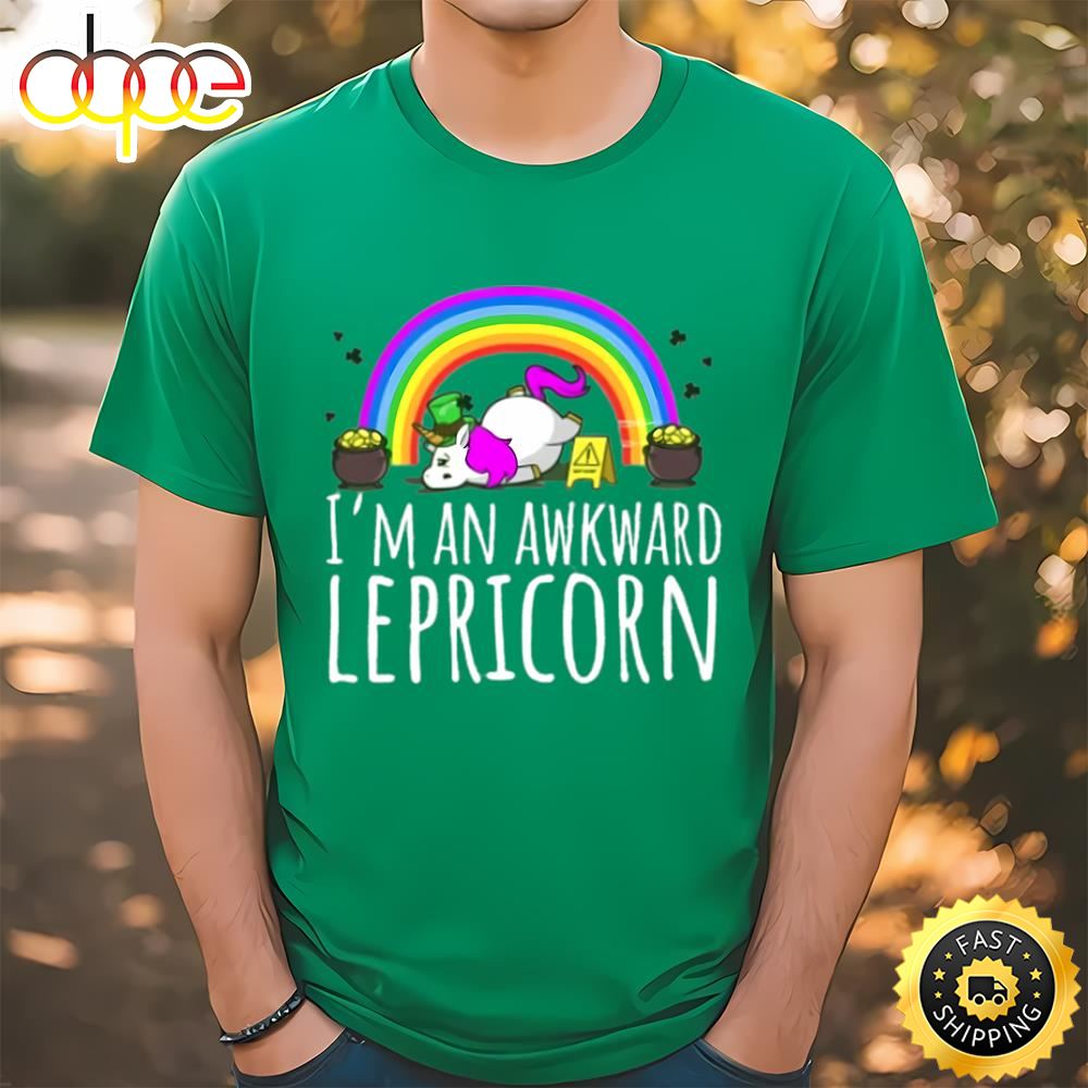 The Awkward Lepricorn Funny Unicorn St. Patrick’s Day T Shirt T Shirt