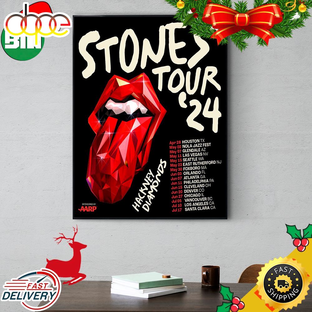 The Rolling Stones Hackney Diamonds Tour 2024 Schedule List Poster