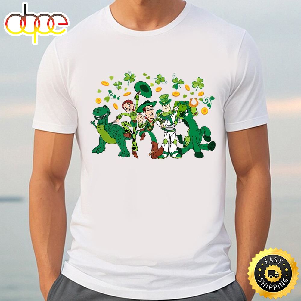 Toy Story Characters Saint Patrick T Shirt Tee