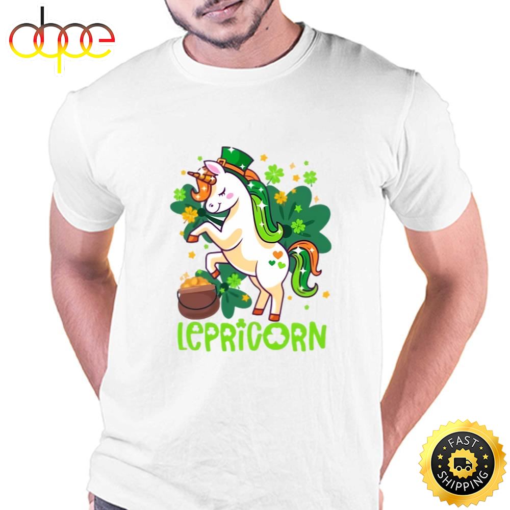 Unicorn Lepricorn St Patricks Day Leprechauns Girls Women T Shirt Tshirt