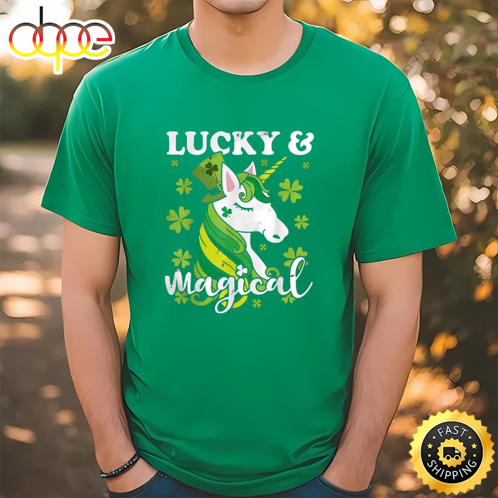 Unicorn Magical St Patricks Day Lepricorn Girl Shirt T Shirt