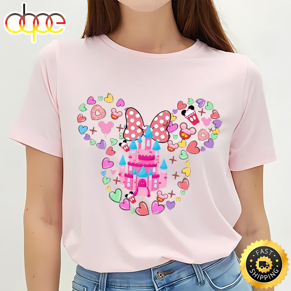 Valentine Mickey Mouse Disney Castle Love Shirt