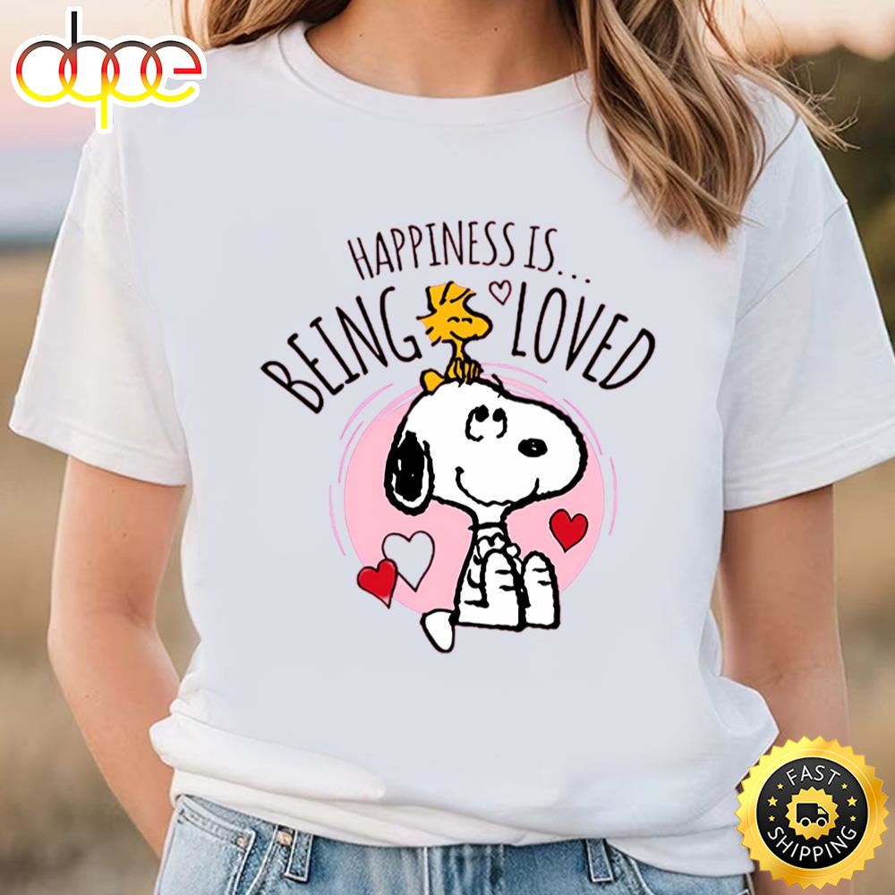 Valentines Day Snoopy Happiness Is Being Loved T Shirt
