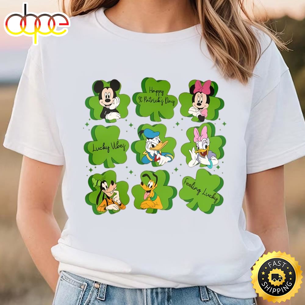 Vintage Mickey And Friends Happy St Patricks Day Shirt Tee