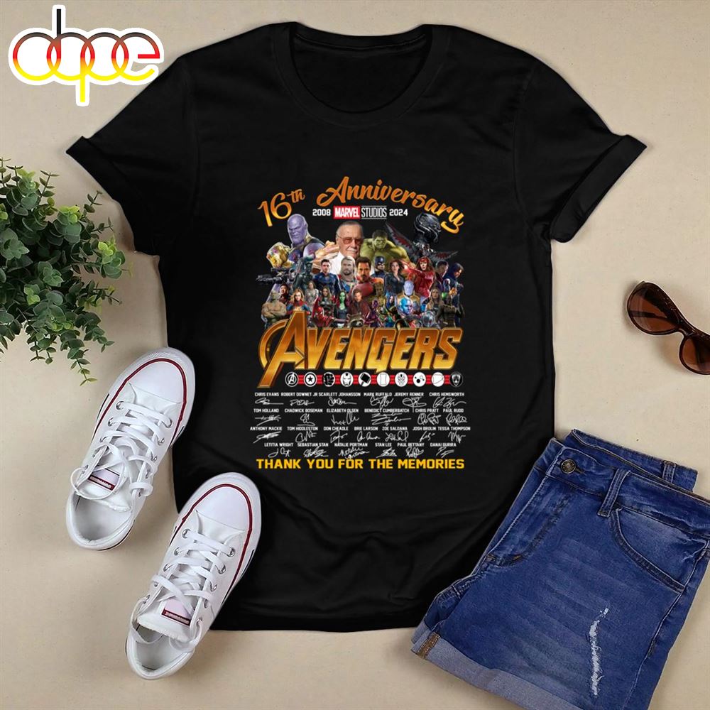 16th Anniversary 2008 2024 Marvel Studios Avengers Thank You For The Memories Shirt