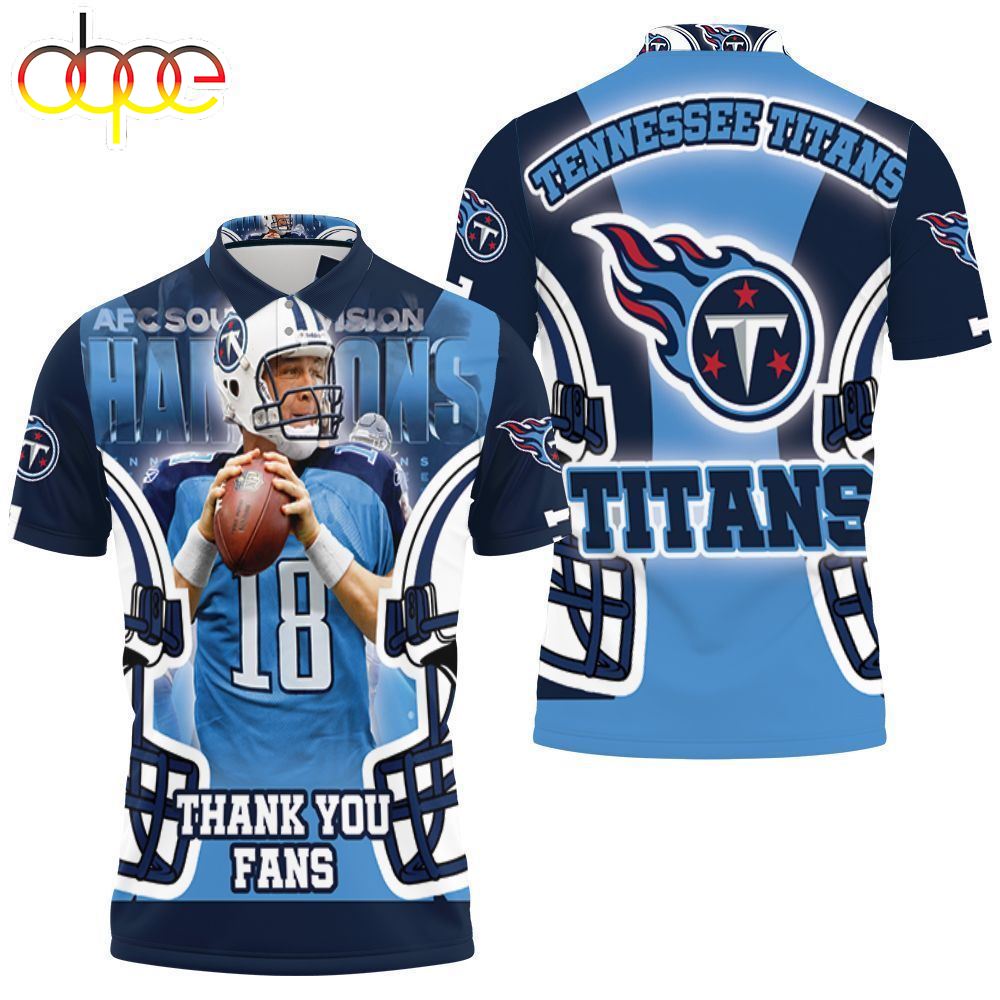 18 Josh Stewart Tennessee Titans Afc South Division Champions Super Bowl 3d Polo Shirt
