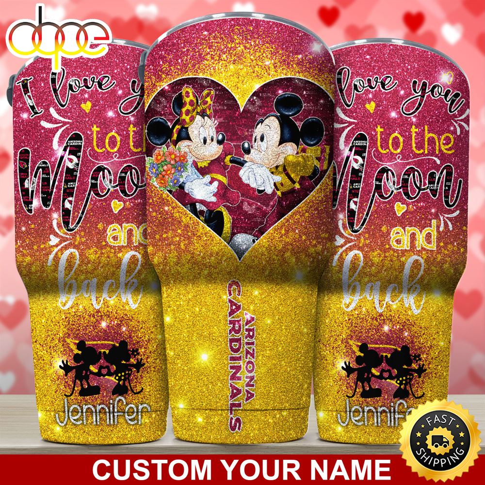 Arizona Cardinals NFL Custom Tumbler Love You To The Moon And Back For This