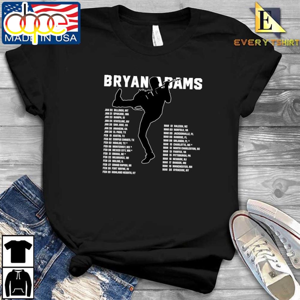 Bryan Adams So Happy Hurts 2024 Tour Schedule T-Shirt