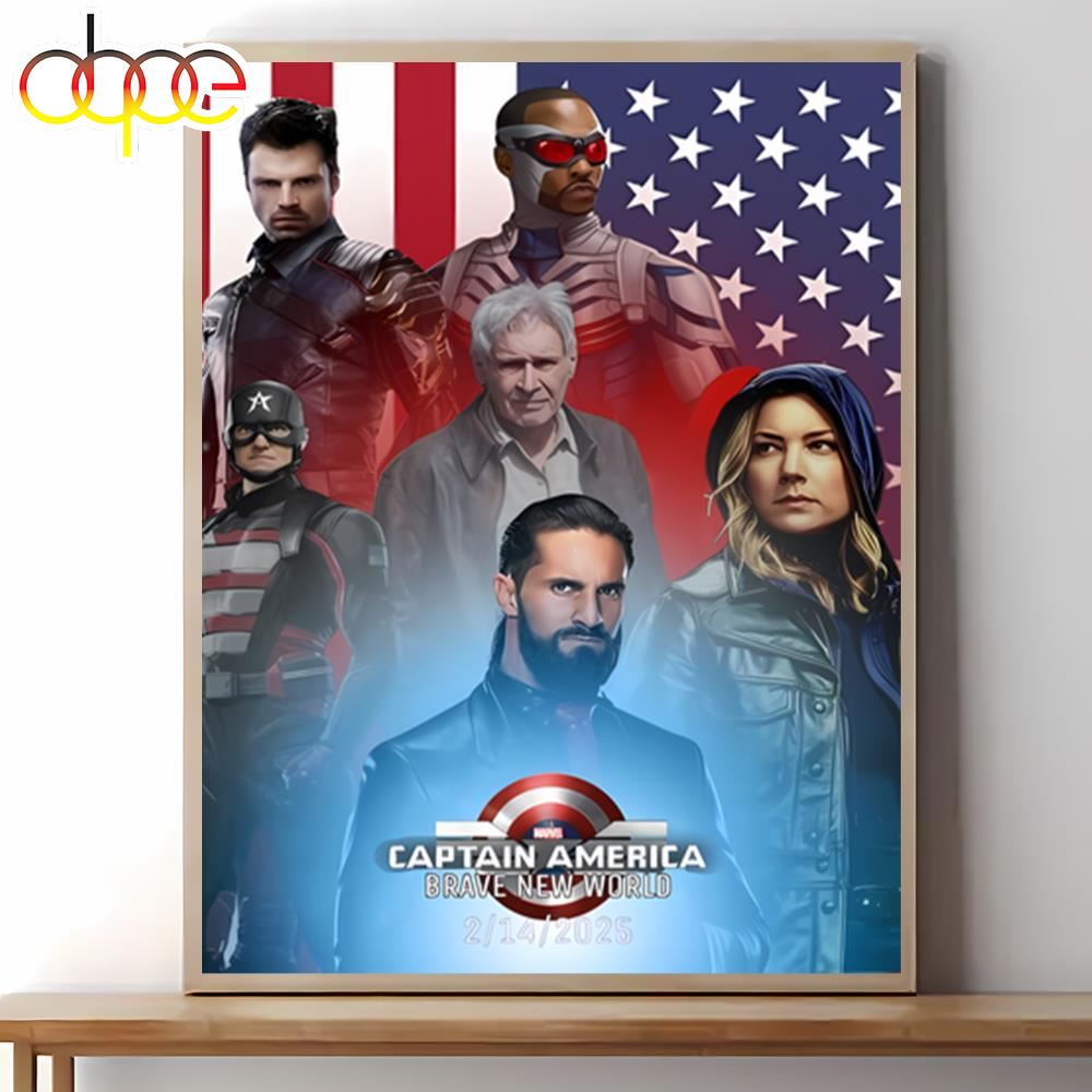 Captain America Brave New World 2024 Movie Poster Canvas Wall Art