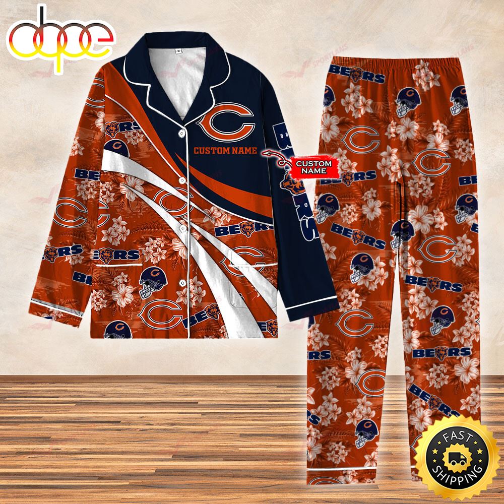 Chicago Bears NFL 3D Personalized Pajamas Set For Kids &amp Adult