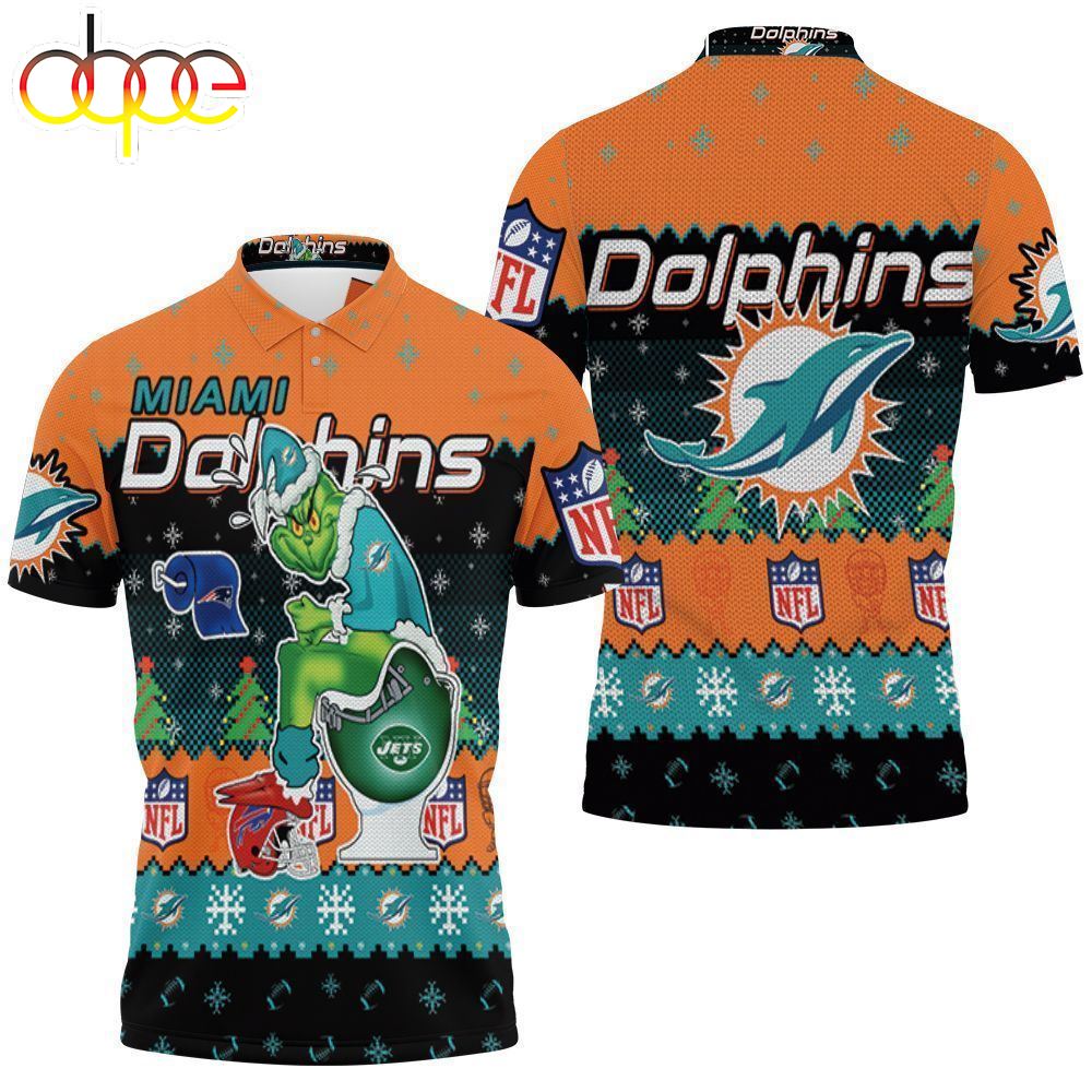 Christmas Dolphins Grinch In Toilet Christmas Knitting Pattern SweatShirt