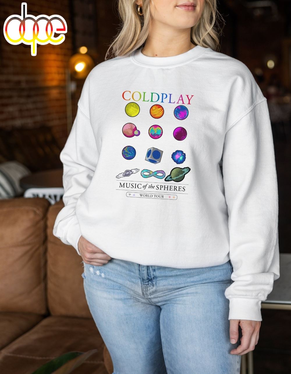 Coldplay Music Band Hoodie Music Of The Spheres Tour 2024 Sweat Retro Coldplay Hoodie World Music Tour Gift For Fan