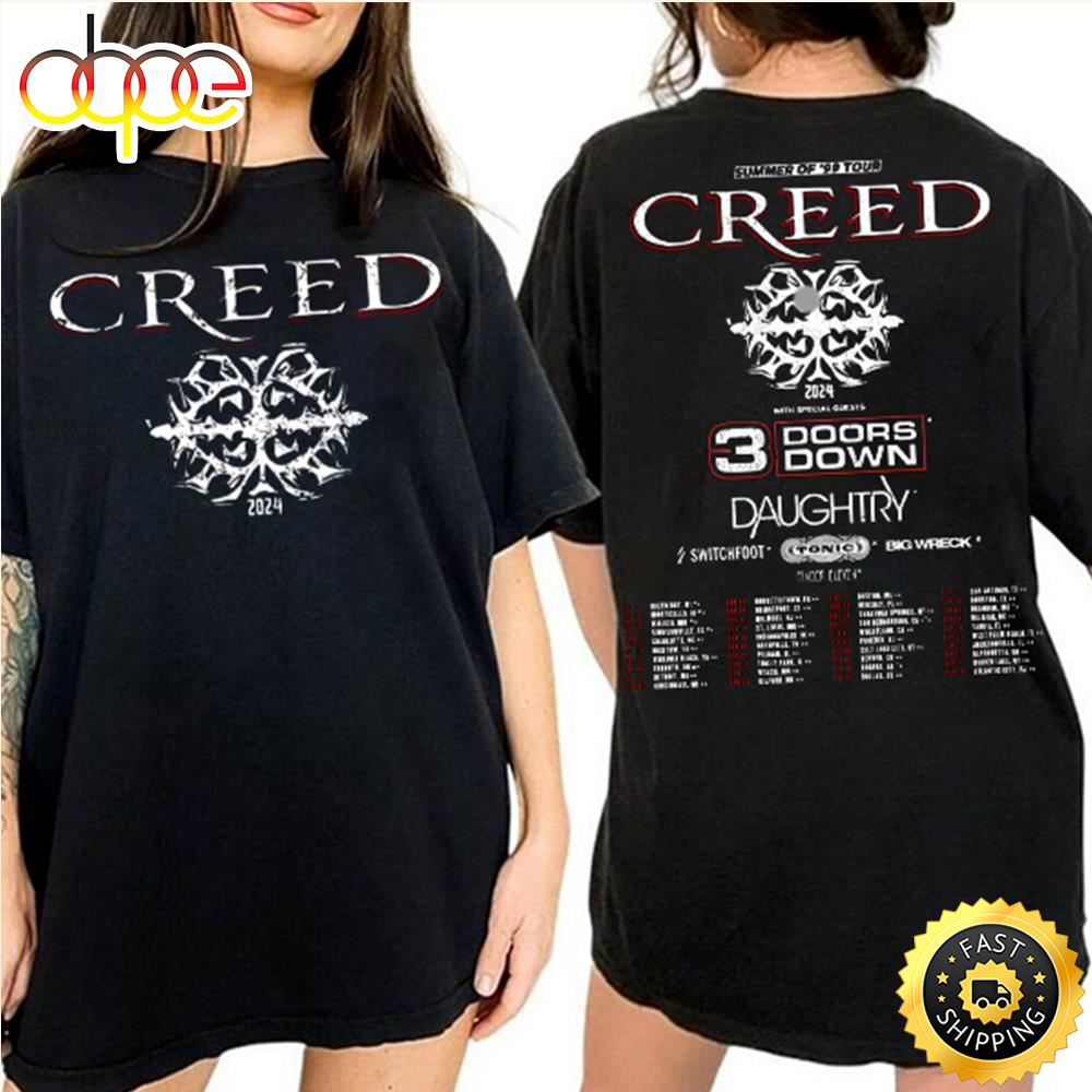 Creed 2024 Tour Summer Of 99 Tour Shirt Creed Band Fan