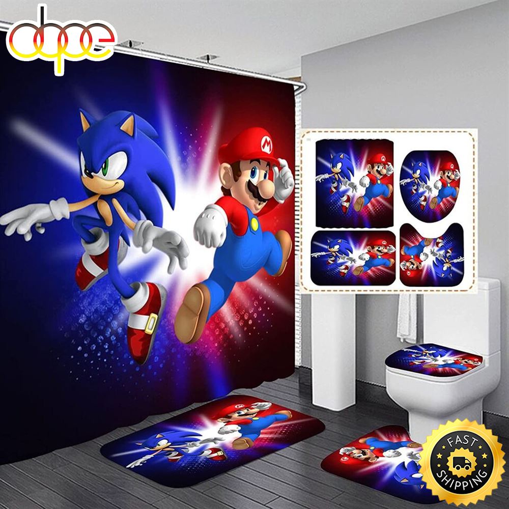 Cute Super Mario Thomas Mermaid Bathroom Set Shower Curtain Bath Mat Toilet  Lid Cover – Musicdope80s.com