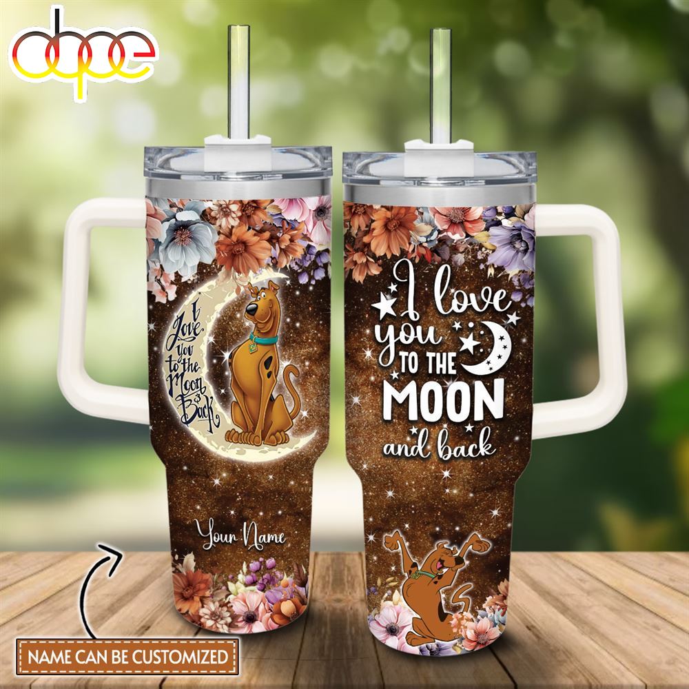 Disney Custom Name Scooby Doo I Love You To The Moon Amp Back 40oz Stainless Steel Tumbler