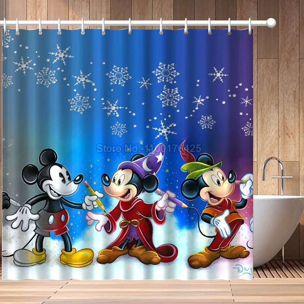 Disney Mickey Mouse Shower Curtain Sets Kids Bathroom Decor