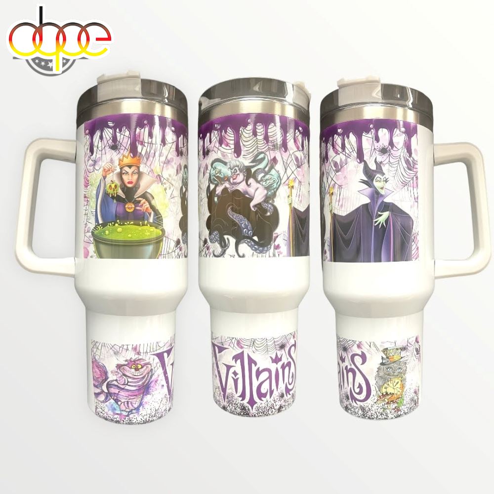 Disney Villains 40Oz Quencher Tumbler Cup 40 Oz Stainless Steel Stanley Cups Dupe With Handle NEW