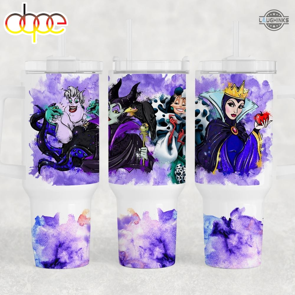 Disney Villains Cup 40 Oz Maleficent Ursula The Evil Queen Villain World Stainless Steel Tumbler With Handle 40Oz Villain Disney Characters Stanley Cups Dupe