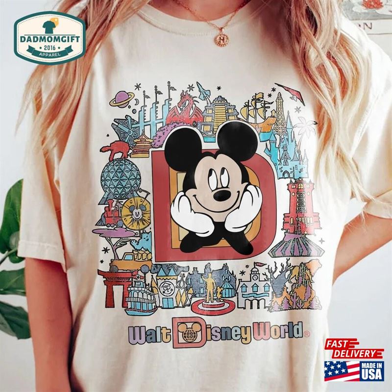 Disney Vintage Group Shirts World Tour Shirt Mickey Mouse Unisex Classic