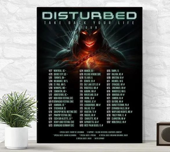 Disturbed Take Back Your Life Tour 2024 Poster Canvas