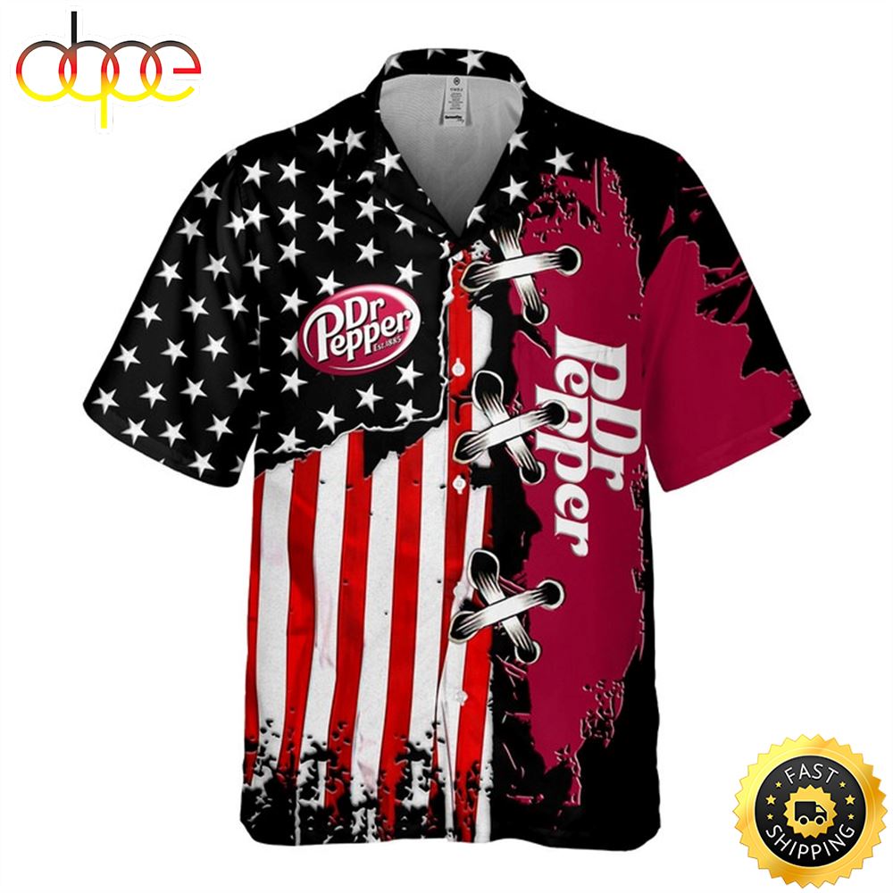 Dr Pepper American Flag Hawaiian Shirt