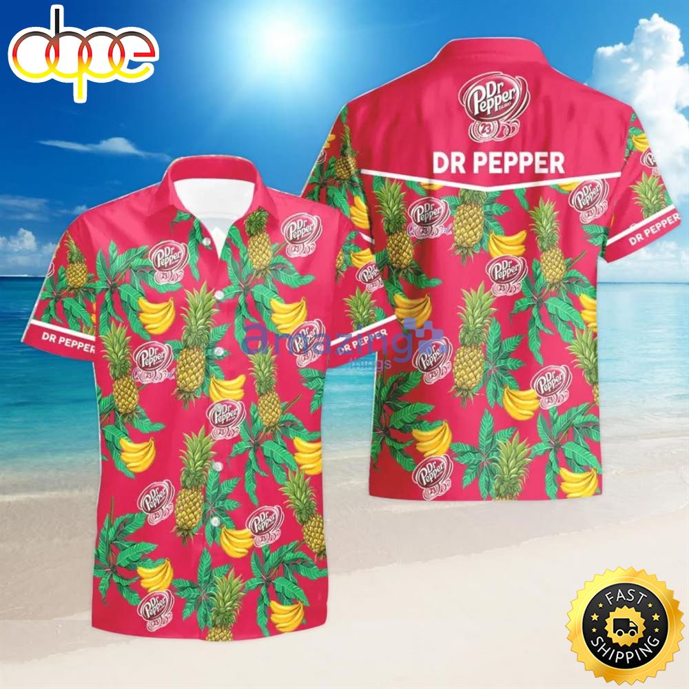 Dr Pepper Pineapple Banana Tropical Aloha Hawaiian Shirt