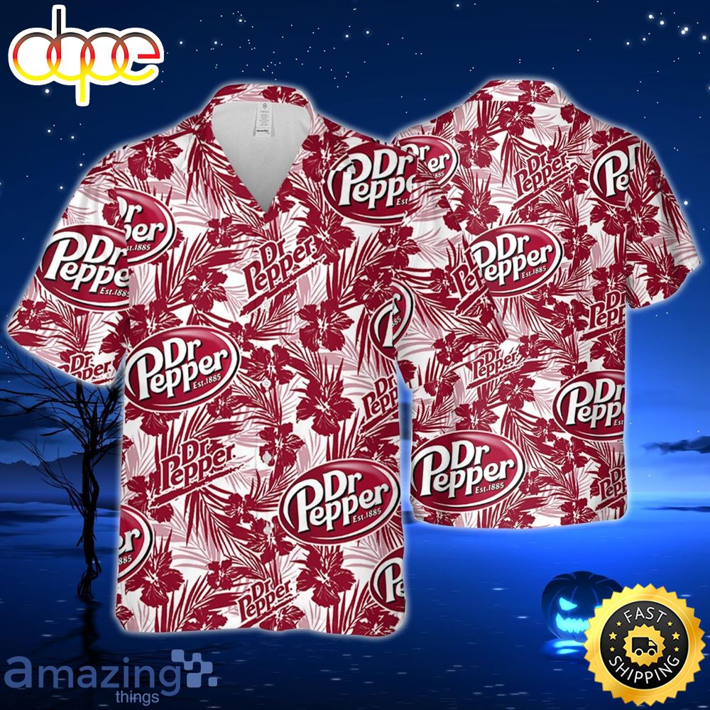 DrPepper Hawaiian Tropical Flower Pattern DrPepper Hawaiian Shirt For Men And Women