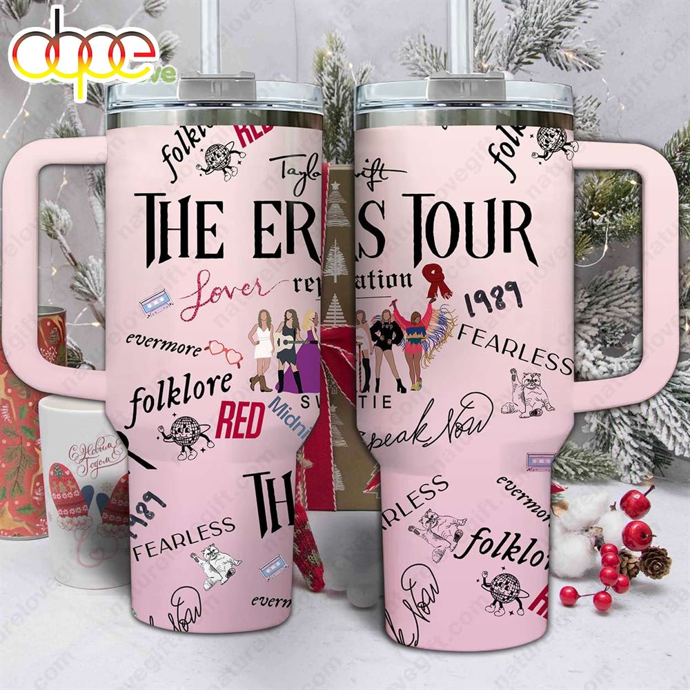 Eras Tour Pink Stanley 40oz Tumbler Taylor Swift Quencher With Handle