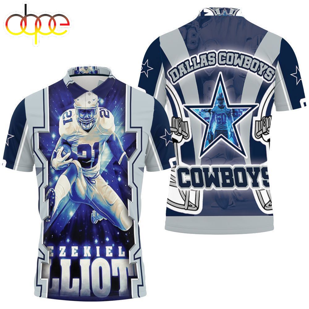 Ezekiel Elliott 21 Nfc East Division Champions Super Bowl Dallas Cowboys Polo Shirt