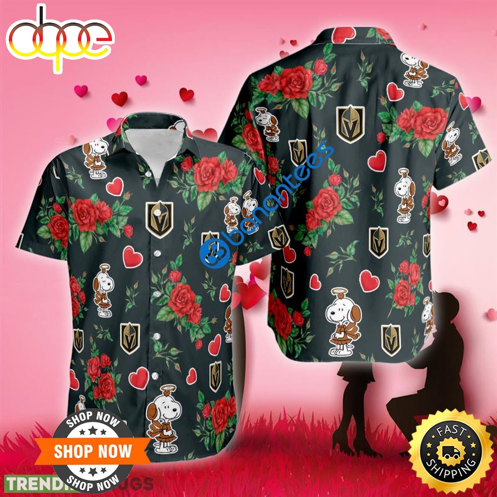 Gift Fans NHL Vegas Golden Knights Snoopy Cute Valentines Day Hawaiian Shirt