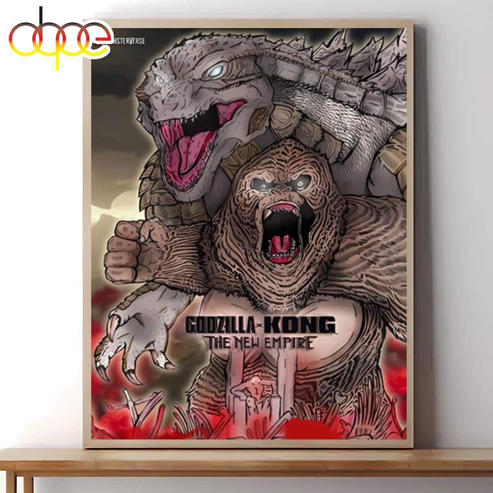 Godzilla X Kong The New Empire 2024 Movie Poster Canvas Wall Art