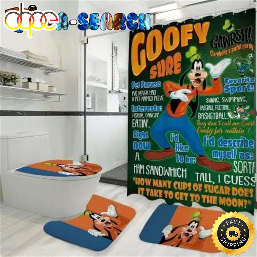 Goofy Disney Shower Curtains Bathroom Sets