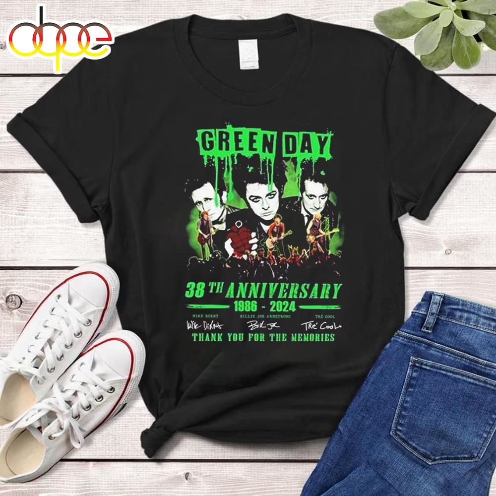 Green Day 38th Anniversary 1989 2024 Thank You For The Memories Shirt