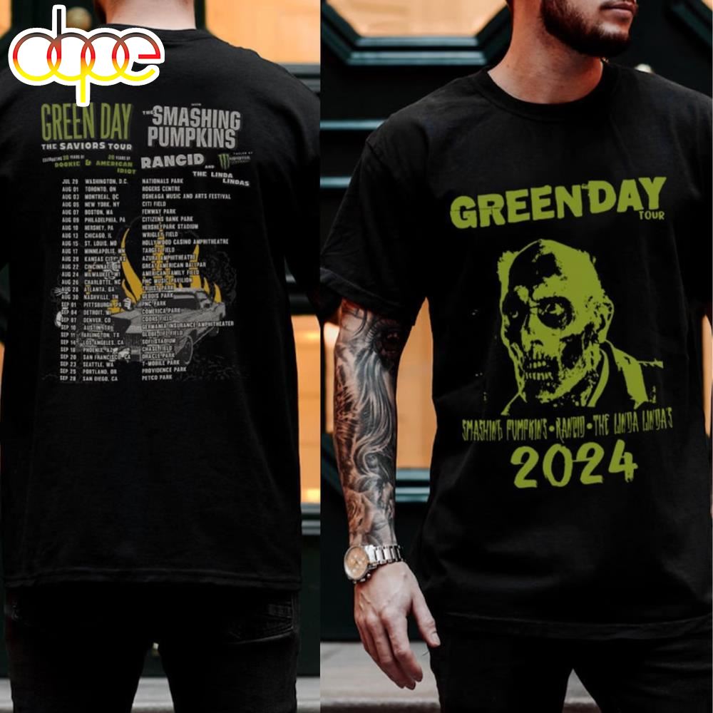 Green Day Band World Music Tour 2023 2024 The Saviors Tour Shirt 1