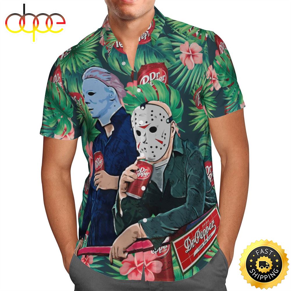 Jason Voorhees And Michael Myers Horror Movie Halloween Casual Summer Beach Hawaiian Shirt