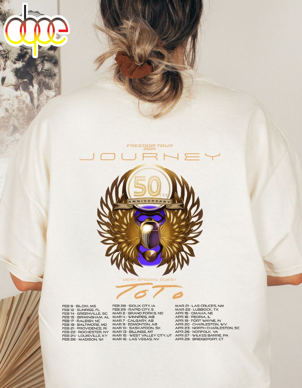 Journey Freedom Tour 2024 Shirt Journey With Toto 2024 Concert Shirt